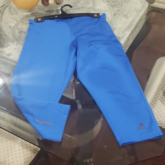 ADIDAS WOMEN'S TRICOT NAVY MEDIUM LEGGINGS LIKE NEW - Picture 2 of 6